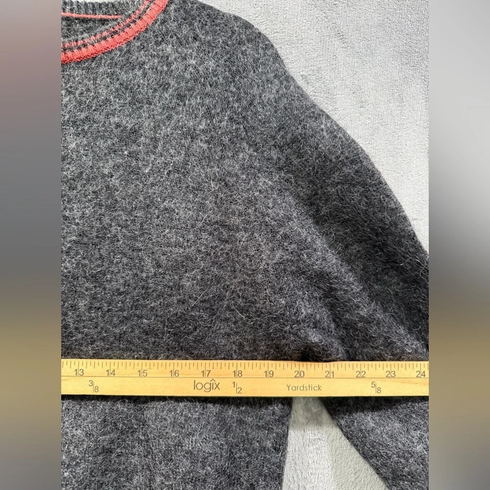 Banana Republic‎ Vintage 90s Mohair Gray Melon Stripe Sweater Size XL
